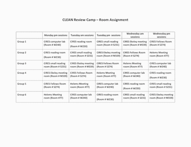 room assignments meaning